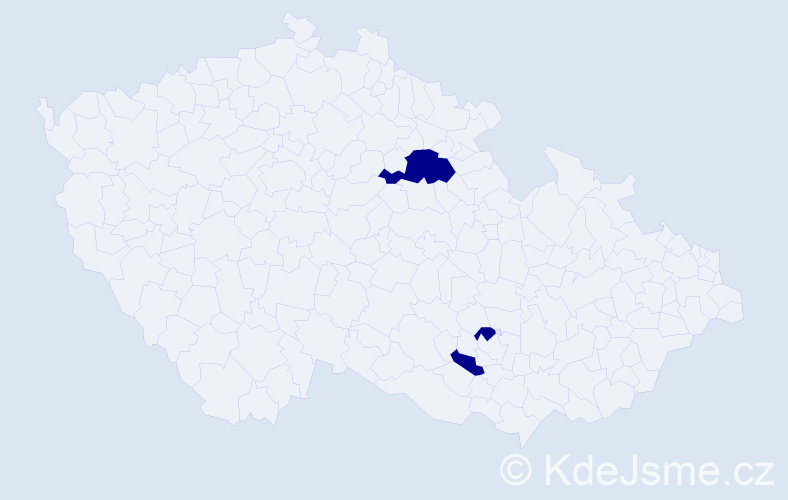 Příjmení: 'Ocelník', počet výskytů 3 v celé ČR