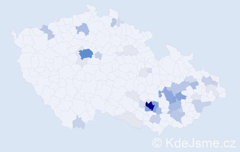 Příjmení: 'Hrabálek', počet výskytů 146 v celé ČR