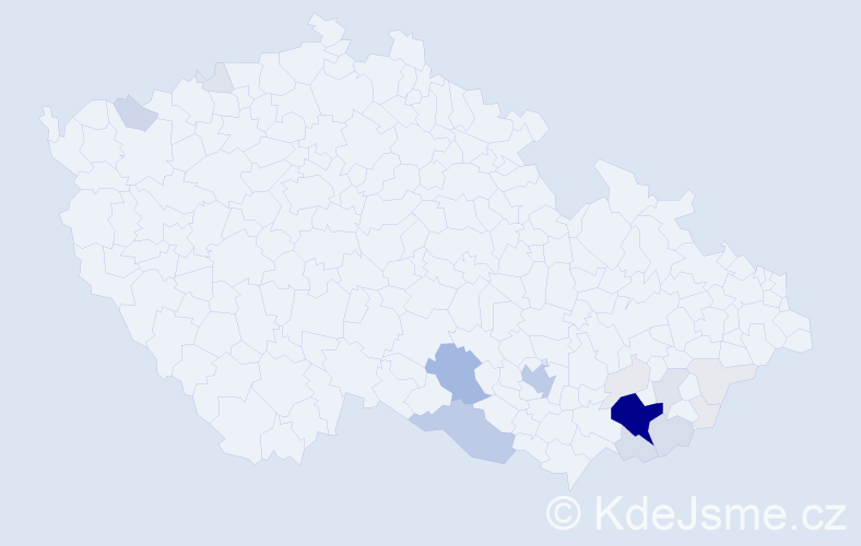 Příjmení: 'Hlůšek', počet výskytů 96 v celé ČR