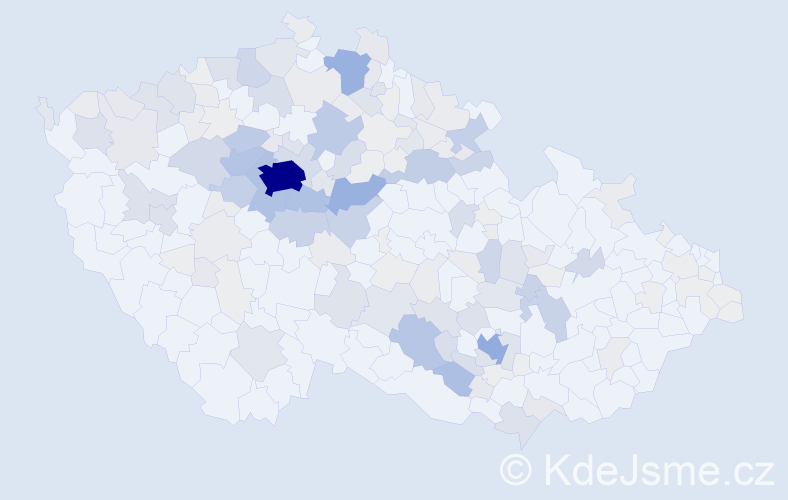 Příjmení: 'Křeček', počet výskytů 730 v celé ČR