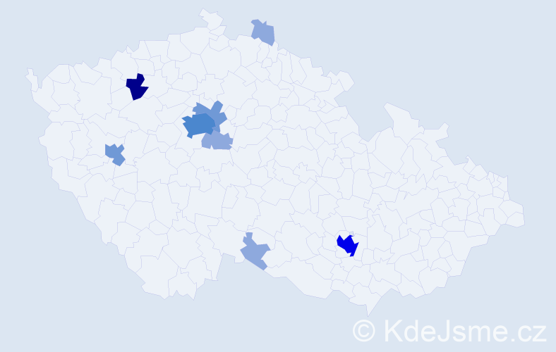 Příjmení: 'Distlová', počet výskytů 21 v celé ČR