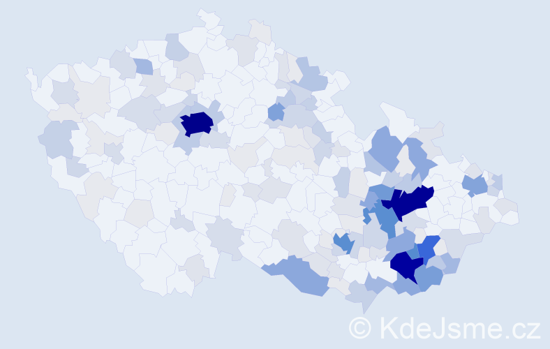 Příjmení: 'Mikulka', počet výskytů 652 v celé ČR