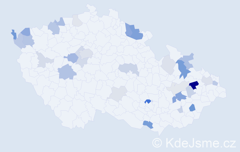 Příjmení: 'Bálint', počet výskytů 80 v celé ČR