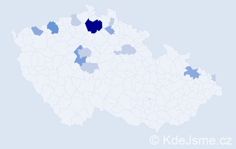 Příjmení: 'Kubašová', počet výskytů 30 v celé ČR