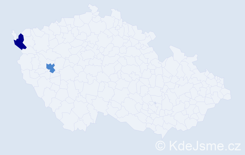 Příjmení: 'Cubicec', počet výskytů 6 v celé ČR