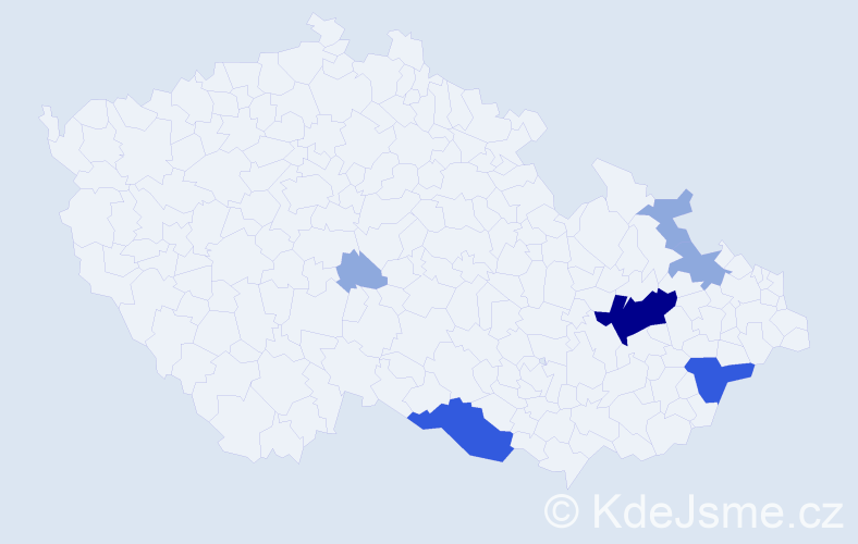 Příjmení: 'Čubáková', počet výskytů 14 v celé ČR