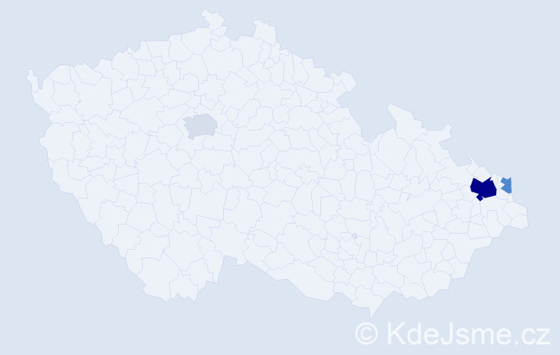 Příjmení: 'Baldovská', počet výskytů 8 v celé ČR