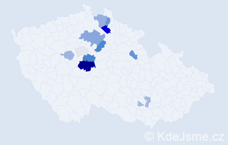 Příjmení: 'Kudibal', počet výskytů 26 v celé ČR