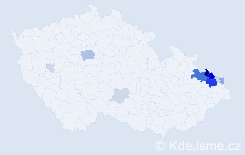 Příjmení: 'Krőmer', počet výskytů 55 v celé ČR