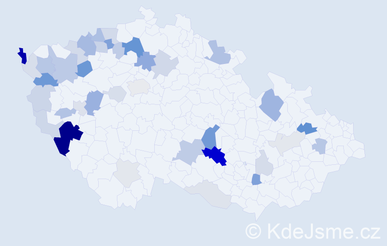 Příjmení: 'Peksa', počet výskytů 112 v celé ČR