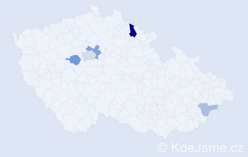Příjmení: 'Vrecionová', počet výskytů 12 v celé ČR