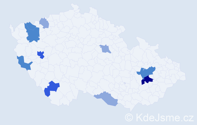 Příjmení: 'Kobanová', počet výskytů 22 v celé ČR