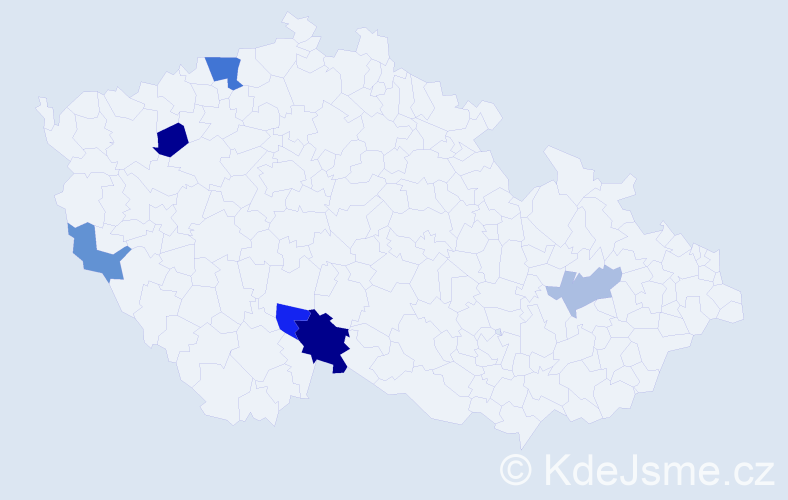 Příjmení: 'Sand', počet výskytů 10 v celé ČR