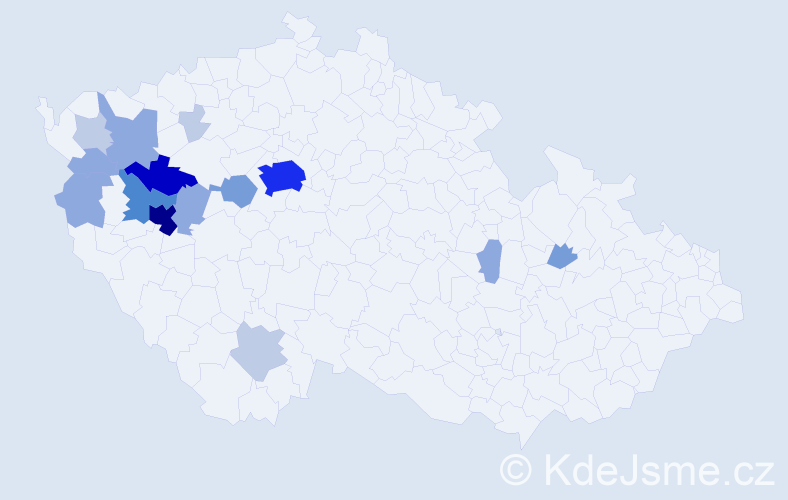 Příjmení: 'Mikuta', počet výskytů 50 v celé ČR