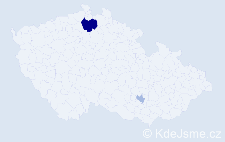Příjmení: 'Dayan', počet výskytů 3 v celé ČR