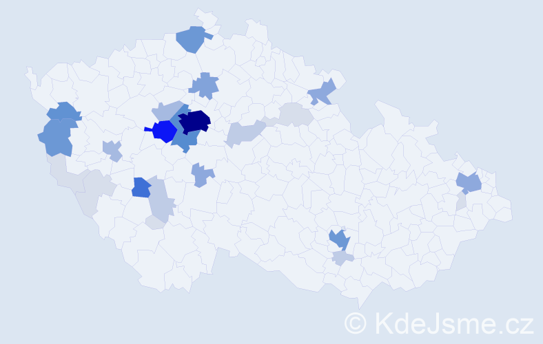 Příjmení: 'Vrbská', počet výskytů 118 v celé ČR