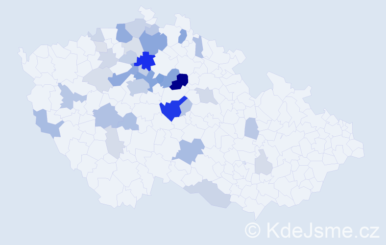 Příjmení: 'Ladrová', počet výskytů 117 v celé ČR