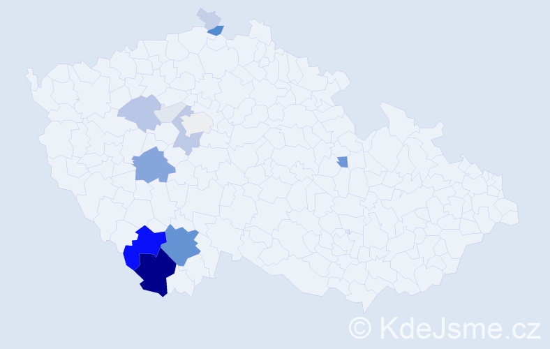 Příjmení: 'Winzig', počet výskytů 53 v celé ČR