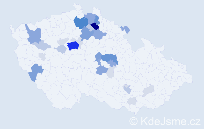 Příjmení: 'Kozderka', počet výskytů 111 v celé ČR