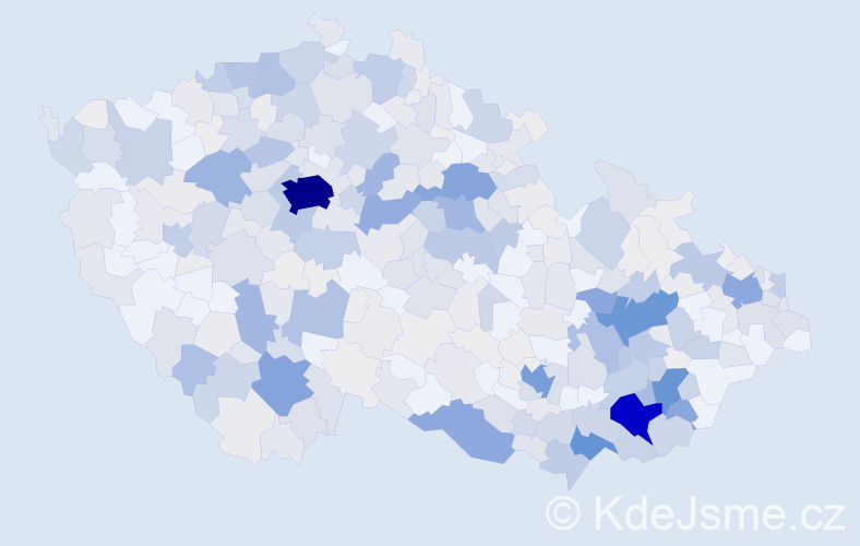 Příjmení: 'Hubáček', počet výskytů 2000 v celé ČR