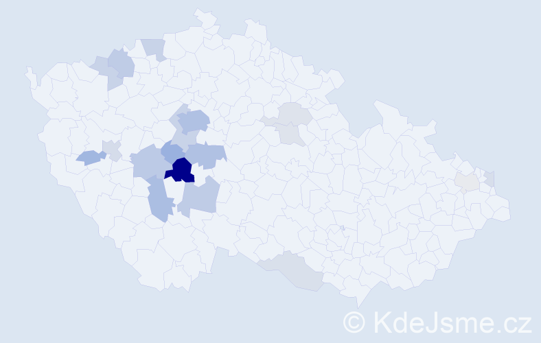 Příjmení: 'Hejra', počet výskytů 54 v celé ČR