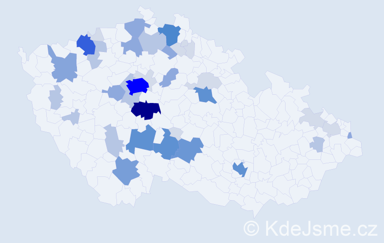 Příjmení: 'Šetek', počet výskytů 134 v celé ČR