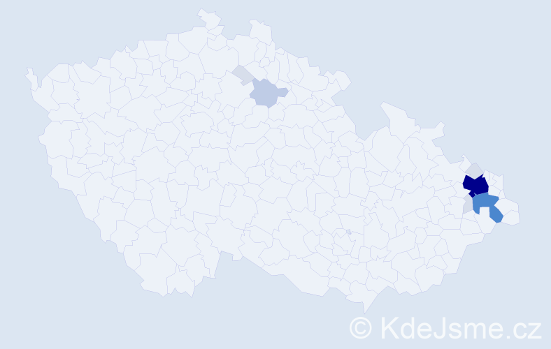 Příjmení: 'Kašperlíková', počet výskytů 35 v celé ČR