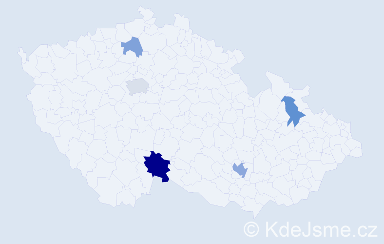 Příjmení: 'Vistak', počet výskytů 10 v celé ČR