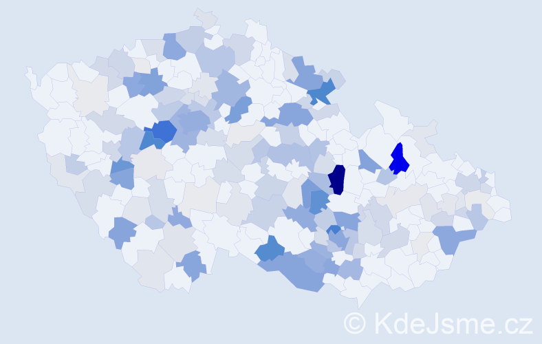 Příjmení: 'Kincl', počet výskytů 553 v celé ČR
