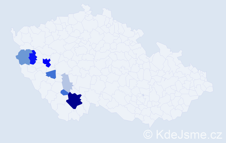 Příjmení: 'Vacikar', počet výskytů 40 v celé ČR