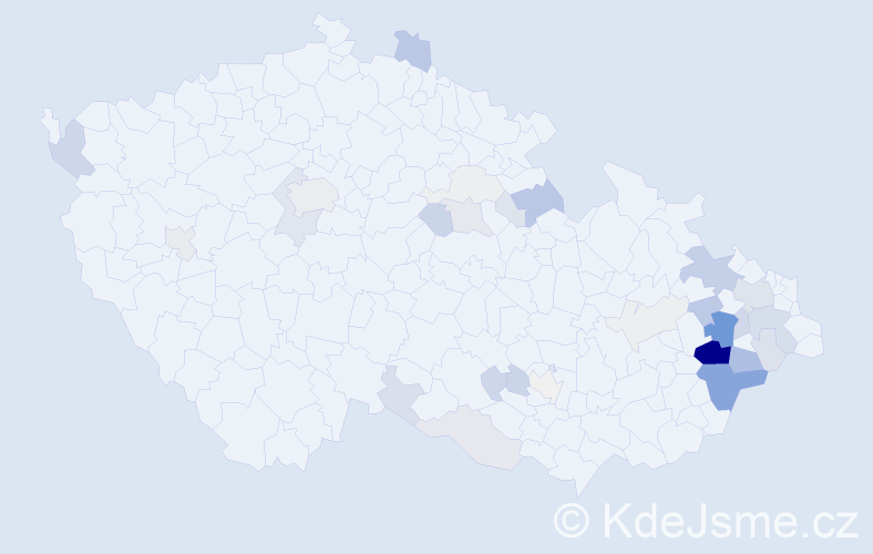 Příjmení: 'Bechný', počet výskytů 149 v celé ČR