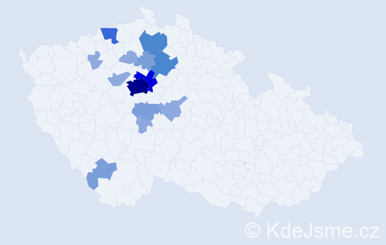 Příjmení: 'Pavlič', počet výskytů 34 v celé ČR