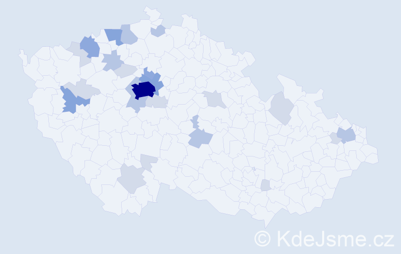 Příjmení: 'Koša', počet výskytů 57 v celé ČR