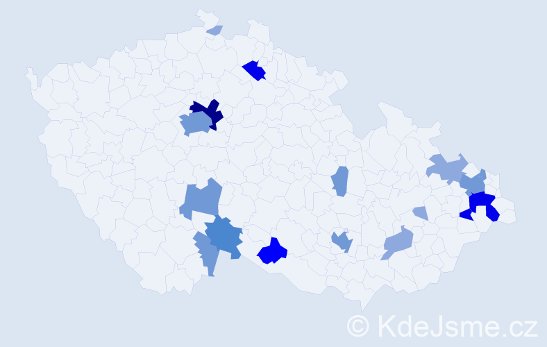 Příjmení: 'Macášek', počet výskytů 47 v celé ČR