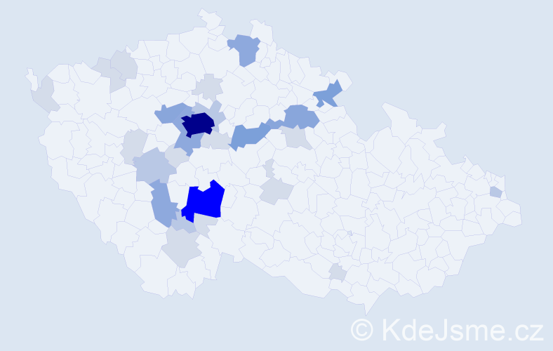 Příjmení: 'Hašplová', počet výskytů 79 v celé ČR