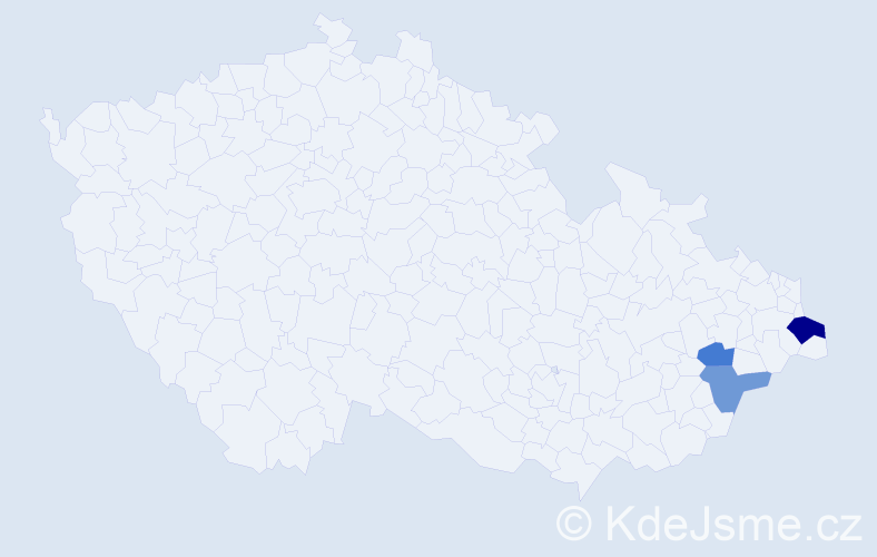 Příjmení: 'Siakala', počet výskytů 9 v celé ČR