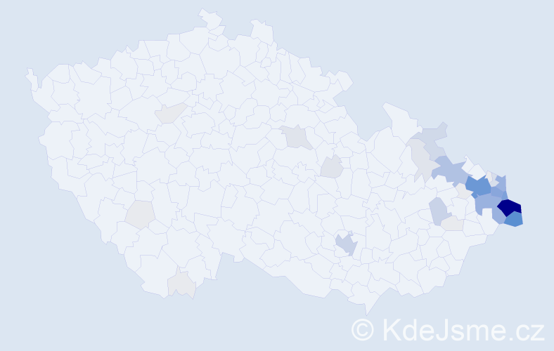 Příjmení: 'Poloková', počet výskytů 202 v celé ČR