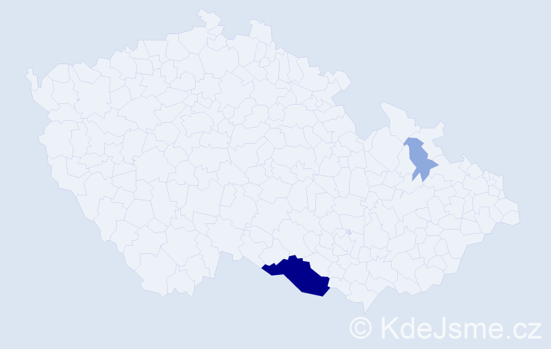 Příjmení: 'Bobor', počet výskytů 11 v celé ČR