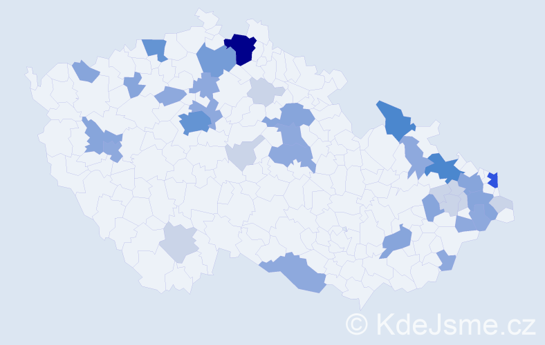 Příjmení: 'Šupolová', počet výskytů 101 v celé ČR
