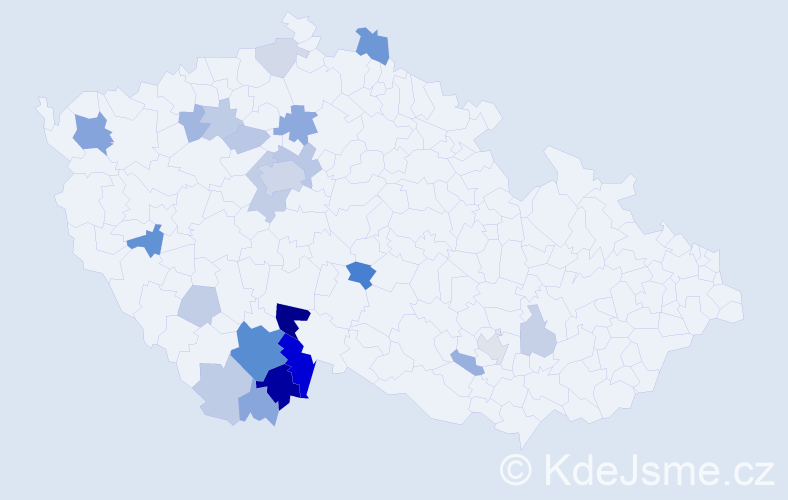 Příjmení: 'Chadtová', počet výskytů 63 v celé ČR