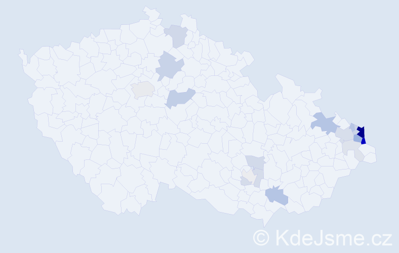 Příjmení: 'Karpeta', počet výskytů 54 v celé ČR