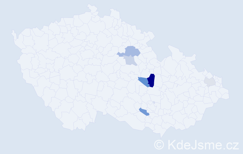 Příjmení: 'Krajsl', počet výskytů 10 v celé ČR