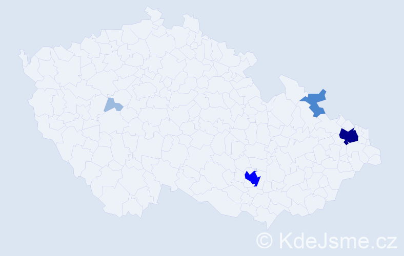 Příjmení: 'Stolek', počet výskytů 10 v celé ČR