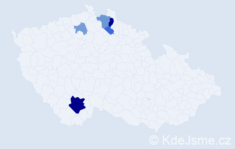 Příjmení: 'Sepp', počet výskytů 13 v celé ČR