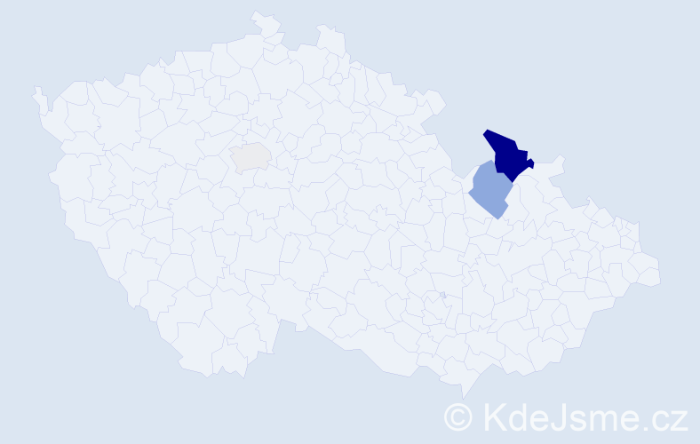 Příjmení: 'Kukajová', počet výskytů 9 v celé ČR