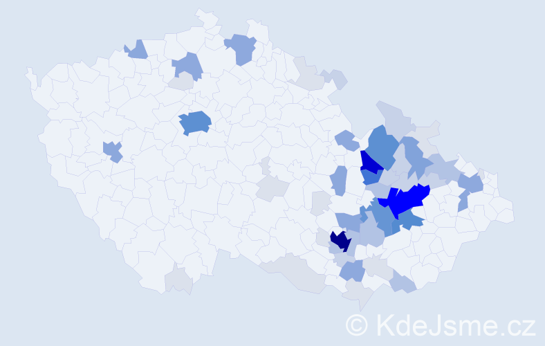 Příjmení: 'Drtilová', počet výskytů 208 v celé ČR