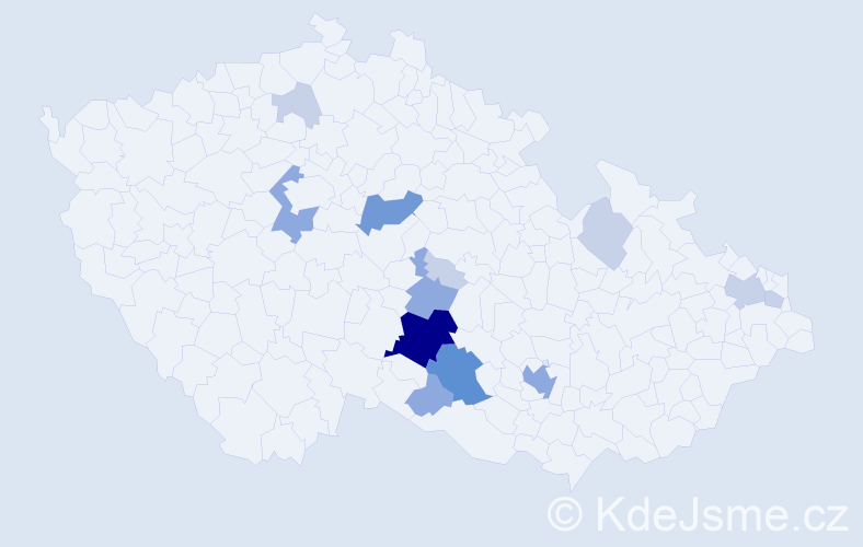 Příjmení: 'Paznochtová', počet výskytů 34 v celé ČR