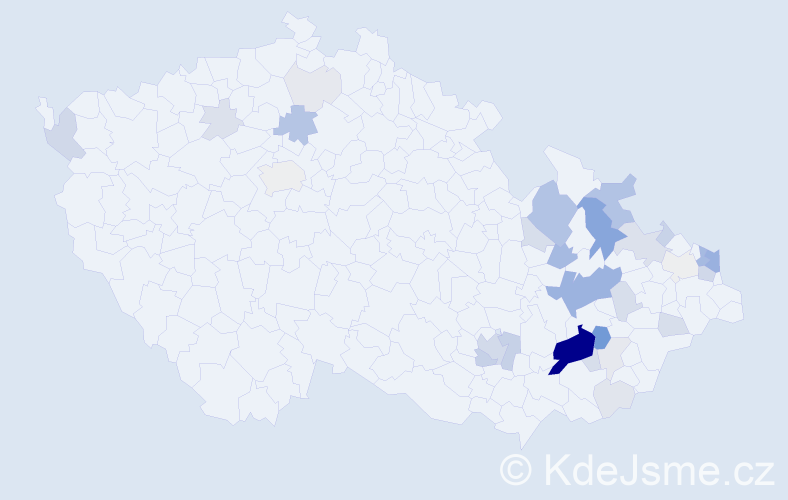 Příjmení: 'Majdová', počet výskytů 112 v celé ČR