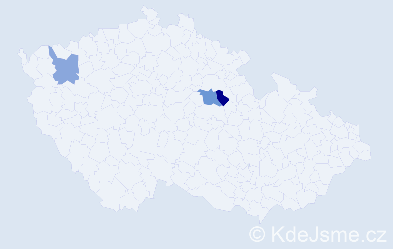 Příjmení: 'Bedzir', počet výskytů 4 v celé ČR