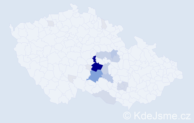Příjmení: 'Kutlvašr', počet výskytů 71 v celé ČR